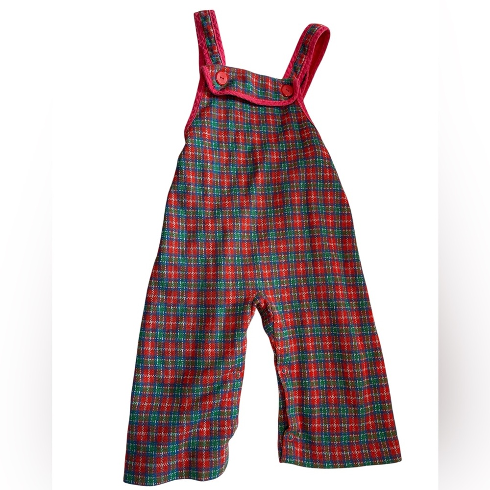 Vintage Carters Plaid Overalls 2T